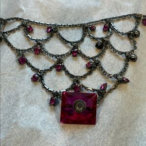 Sweet crystal necklace with a ruby attached